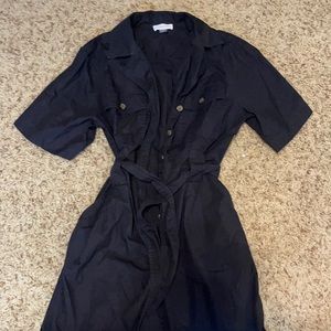 Black button down dress